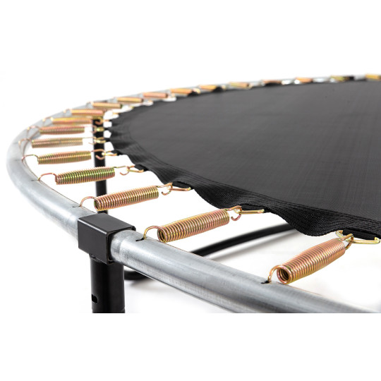 Trampolină de culoare neagră PREMIUM 465 cm cu plasă exterioară și scară