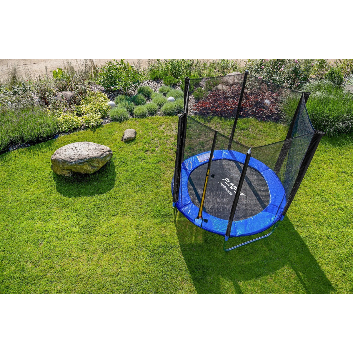 Trampolíne pentru copii de grădină de 183 cm cu scară și plasă.