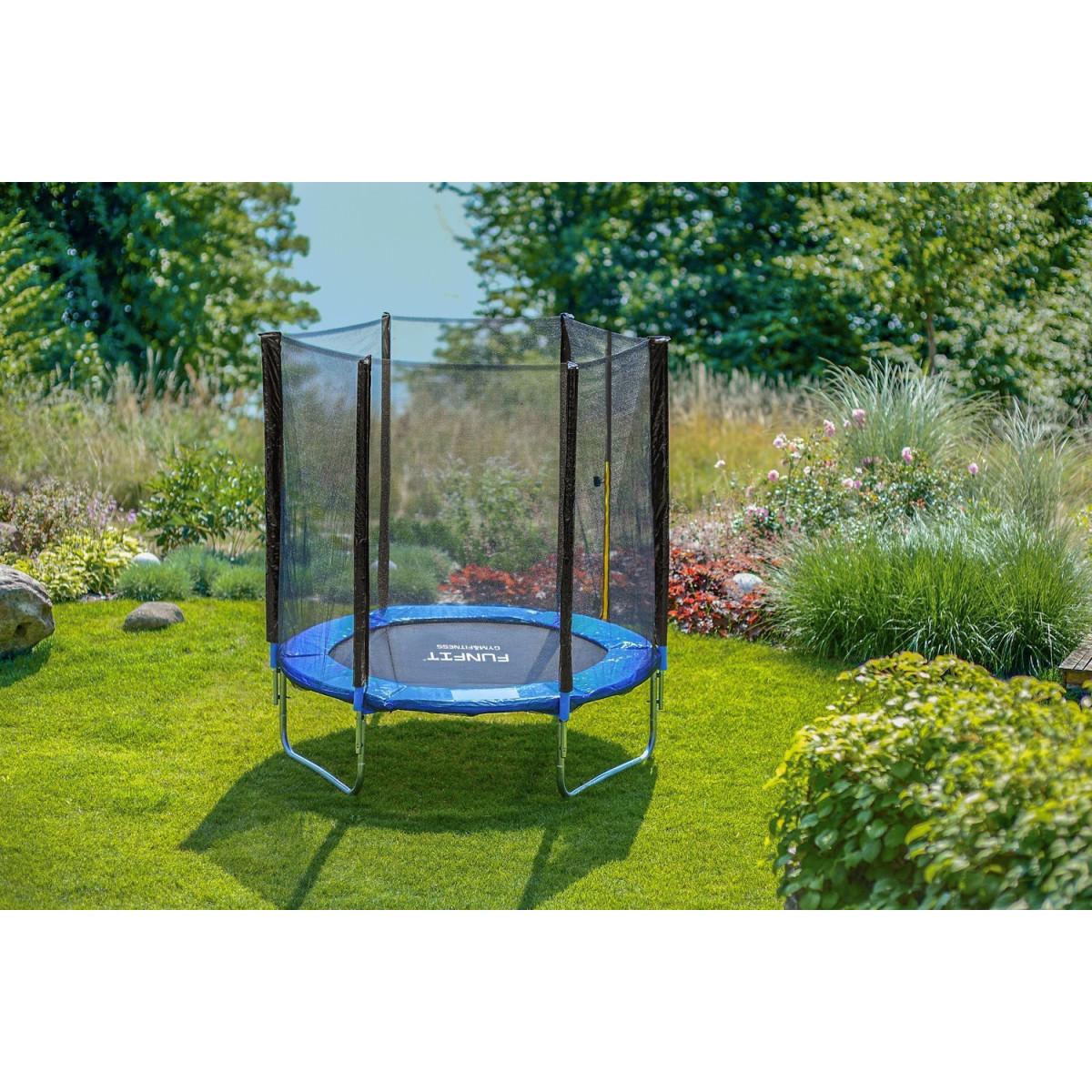 Trampolíne pentru copii de grădină de 183 cm cu scară și plasă.