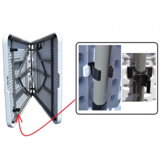 Masă de catering pliabilă de culoare albă 240 x 75 x 75 cm