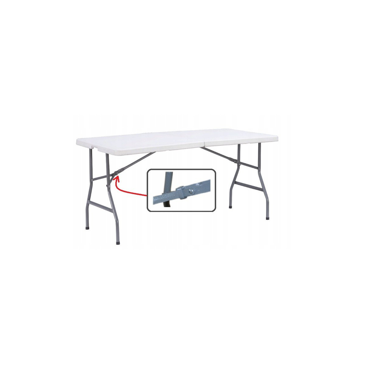 Masă de catering pliabilă de culoare albă 240 x 75 x 75 cm