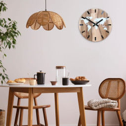 Ceasuri din lemn hartă a lumii 33 cm