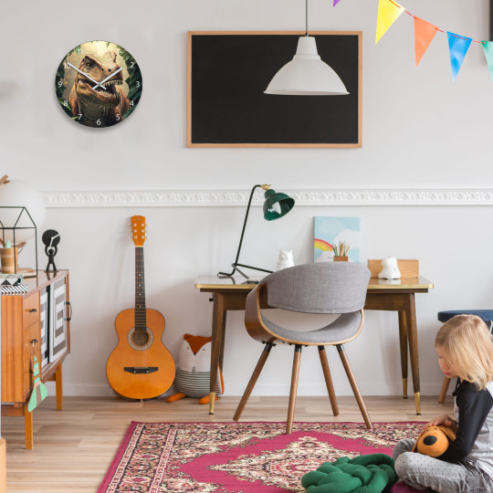 Ceas de perete pentru copii Tyrannosaurus REX