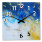 Ceas de perete din acril de culoare albastră, 49 cm