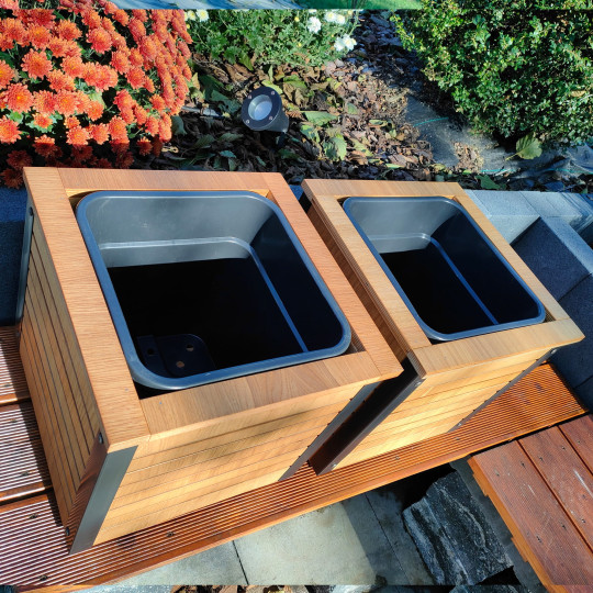 Ghiveci de gradină din lemn de stejar 38,5 cm