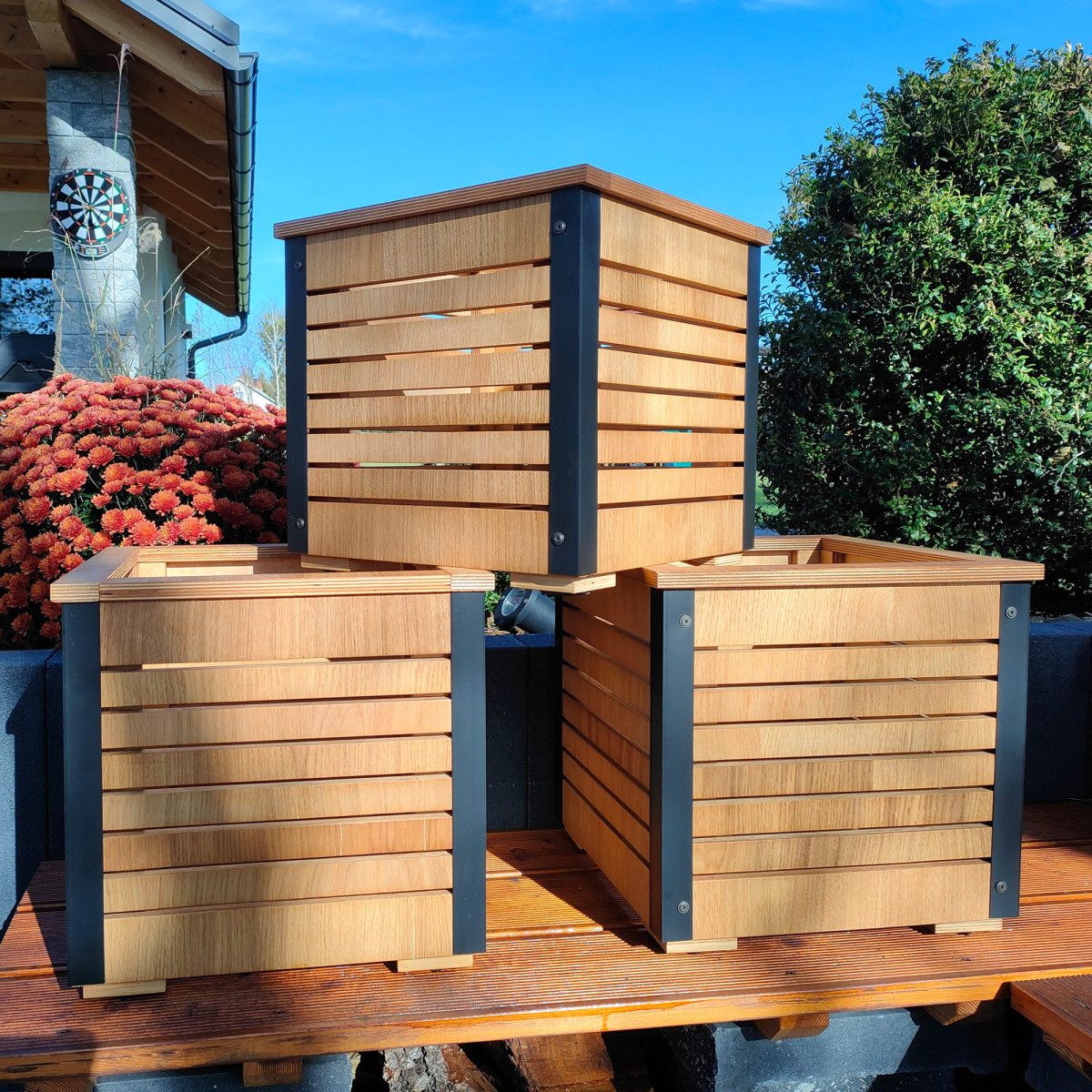 Ghiveci de gradină din lemn de stejar 38,5 cm