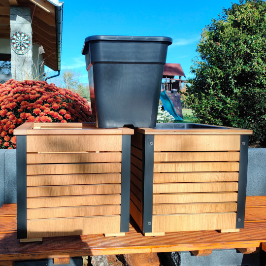 Ghiveci de gradină din lemn de stejar 38,5 cm