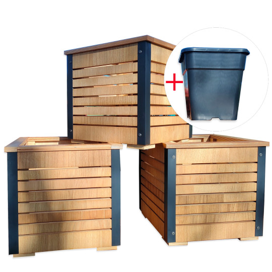 Ghiveci de gradină din lemn de stejar 38,5 cm