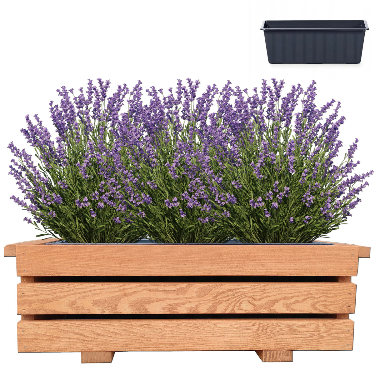 Grădina ghiveci din lemn de pin cu insertie