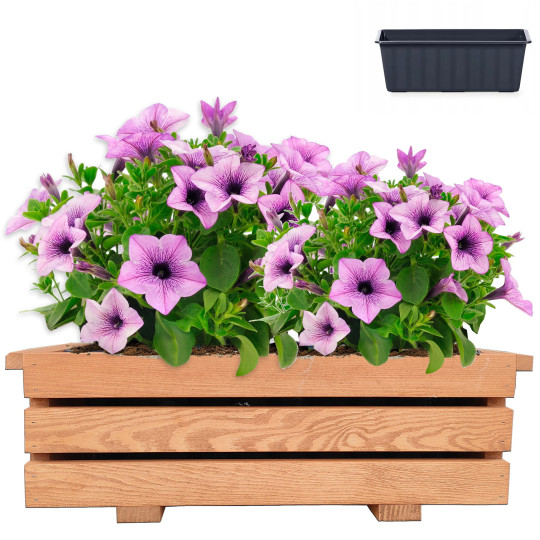 Balcoane de flori din lemn cu inserție și mânere