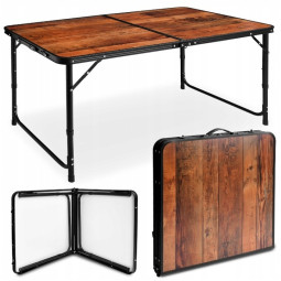 Set de mobilier turistic PREMIUM compus din scaun și masă, de culoare maro-negru