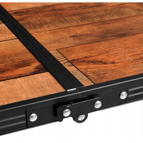 Set de mobilier turistic PREMIUM compus din scaun și masă, de culoare maro-negru