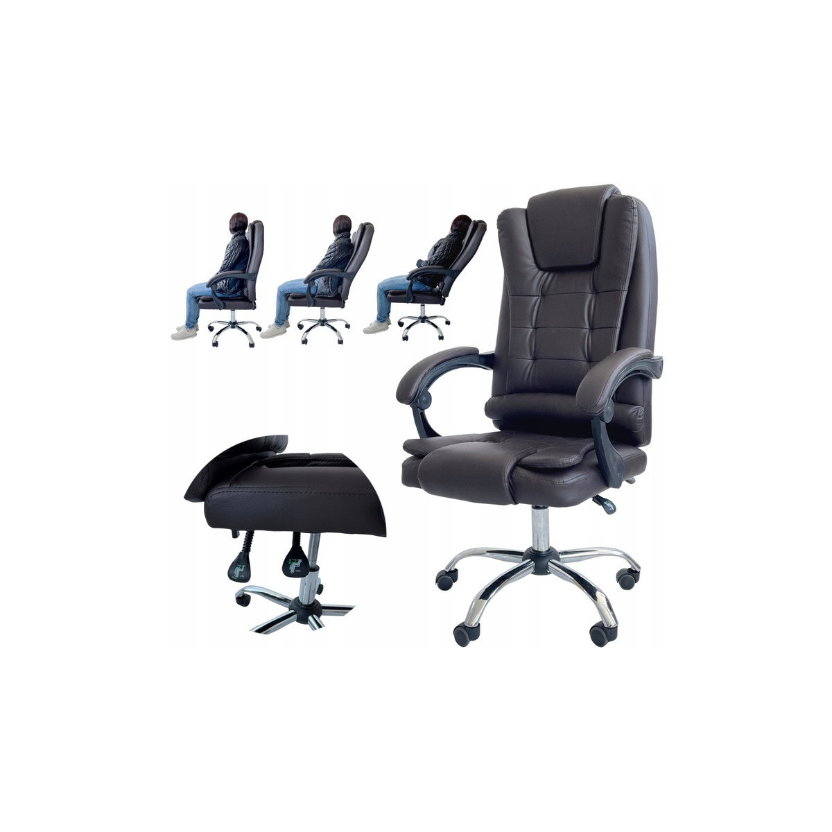 Fotoliu de birou reglabilă de culoare neagră