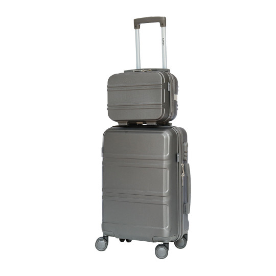 Troler cu geanta în culoare gri închis