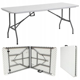 Masă de catering pliabilă de culoare albă 180 x 74 x 73,5 cm