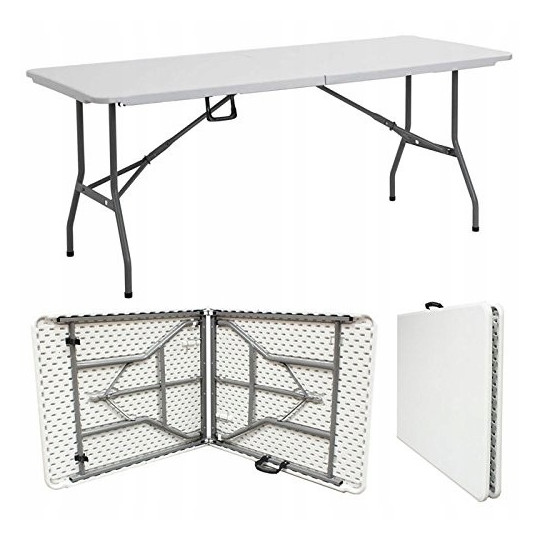 Masă de catering pliabilă de culoare albă 180 x 74 x 73,5 cm