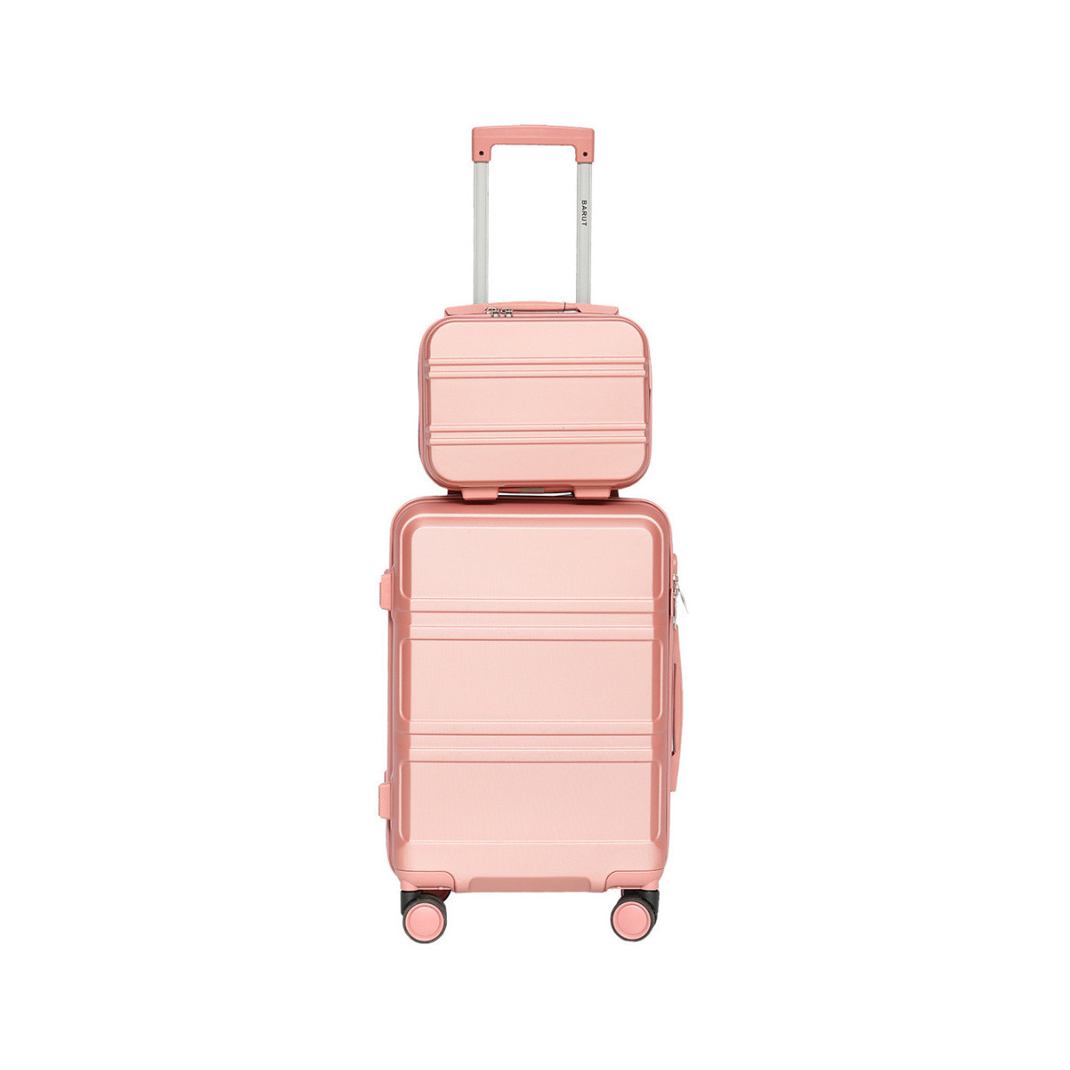 Geanta de voiaj roz deschis cu geanta mică