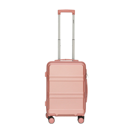 Geanta de voiaj roz deschis cu geanta mică