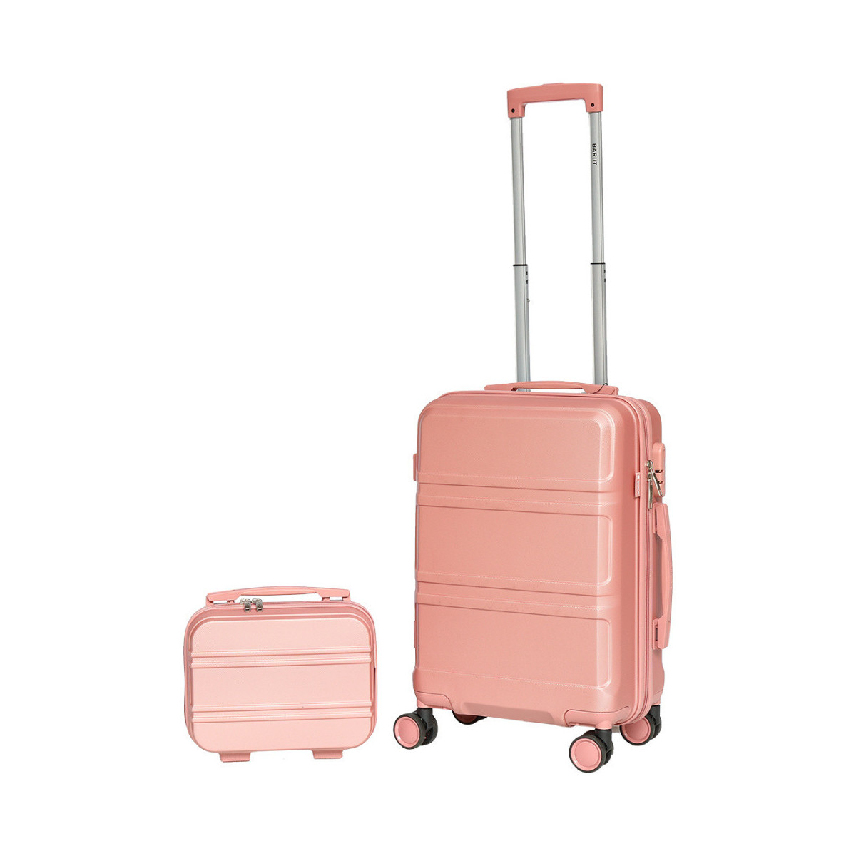 Geanta de voiaj roz deschis cu geanta mică