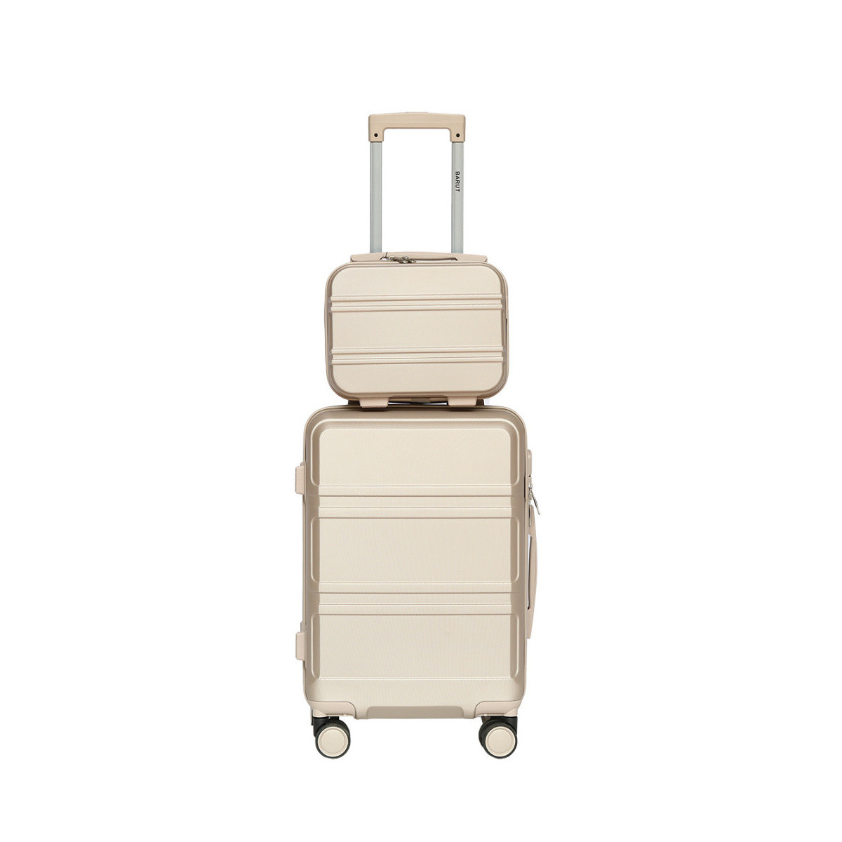 Valiză de mână cu geantă în culoare metalizată aurie