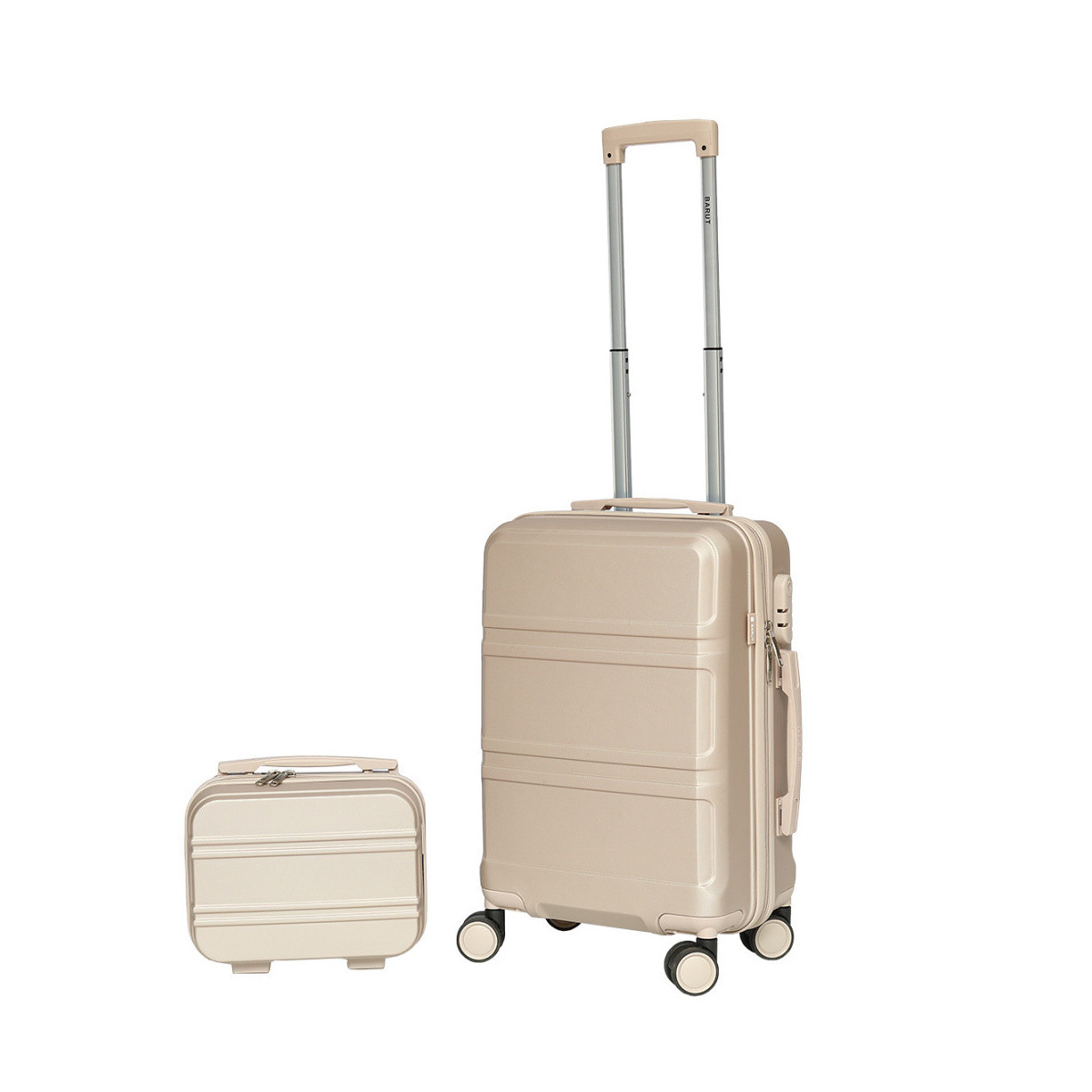 Valiză de mână cu geantă în culoare metalizată aurie