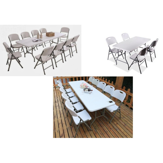Masă de catering pliabilă de culoare albă 180 x 74 x 73,5 cm
