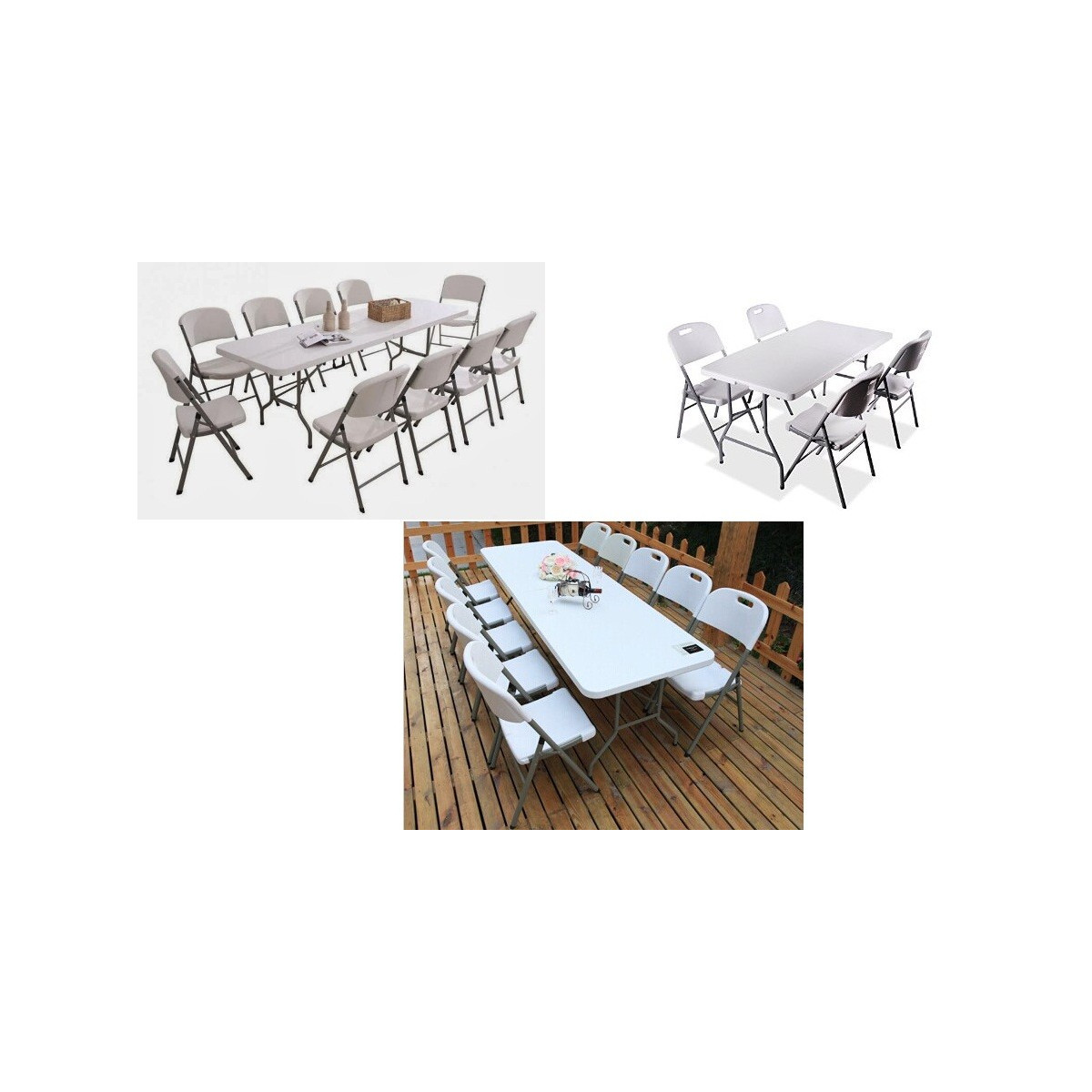 Masă de catering pliabilă de culoare albă 180 x 74 x 73,5 cm