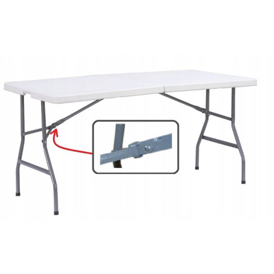 Masă de catering pliabilă de culoare albă 180 x 74 x 73,5 cm