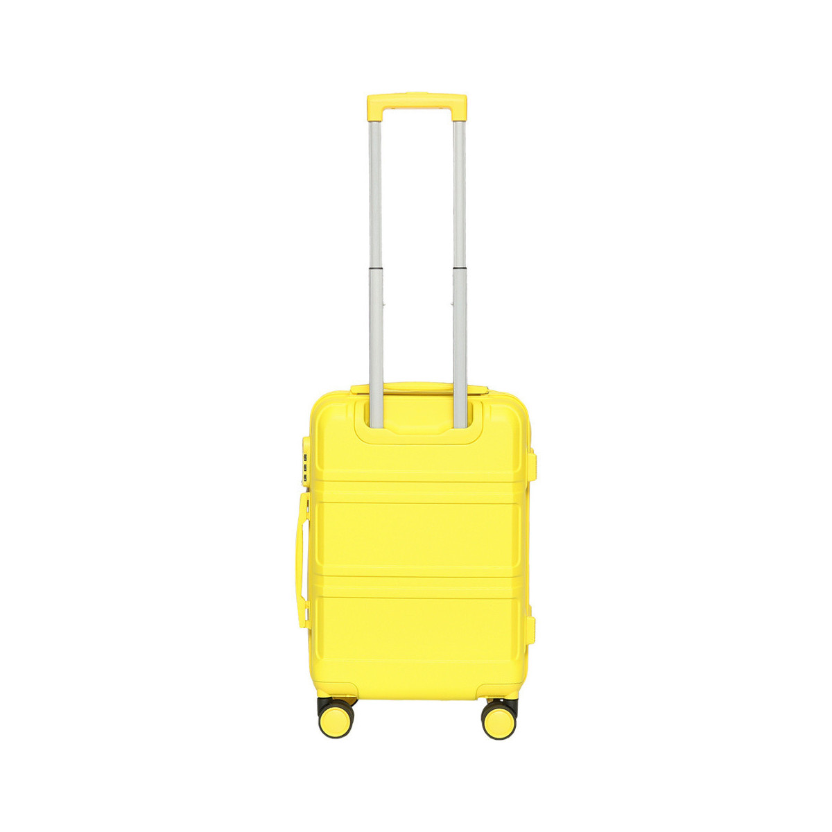 Geanta de voiaj de mână cu o geantă galbenă.