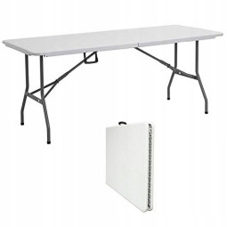 Masă de catering pliabilă de culoare albă 180 x 74 x 73,5 cm