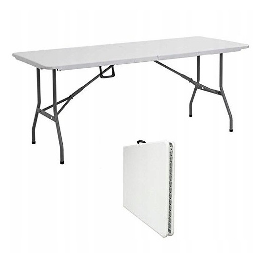 Masă de catering pliabilă de culoare albă 180 x 74 x 73,5 cm