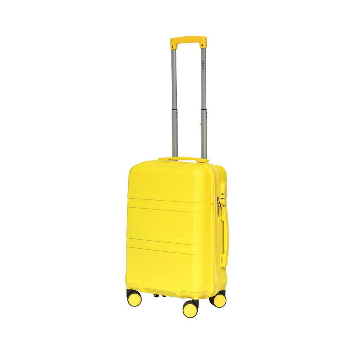 Geanta de voiaj de mână cu o geantă galbenă.