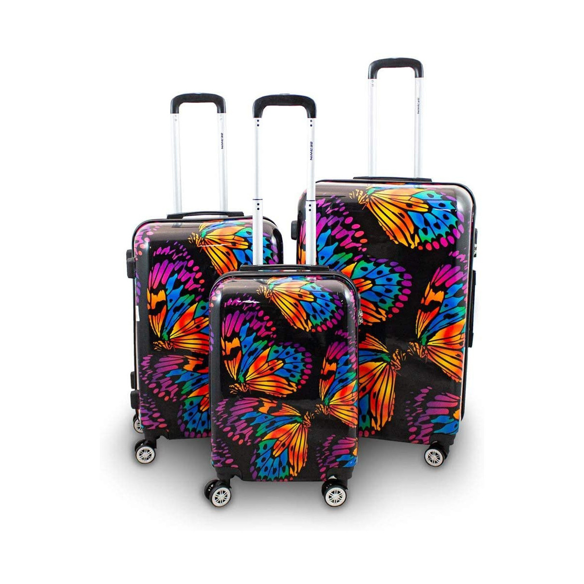Set de valize negre cu fluturi