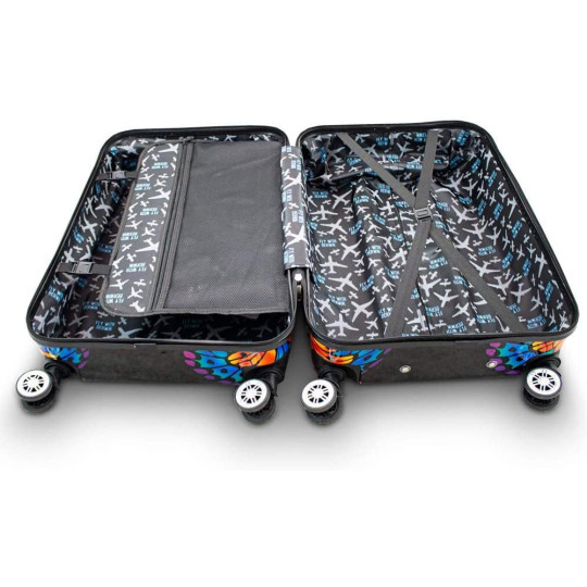 Set de valize negre cu fluturi