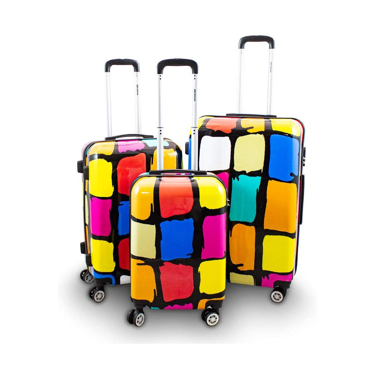 Set de valize cu petice colorate