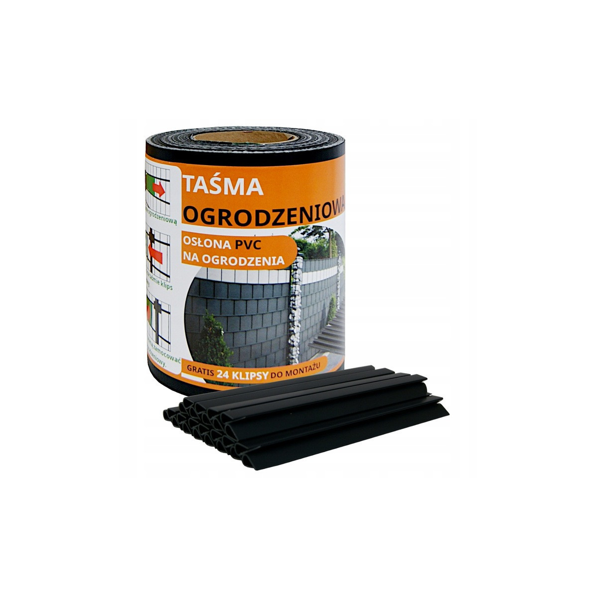 Banda electrica pentru gard neagra PVC cu dimensiunea de 19cmx35m + CLIPSURI GRATUIT