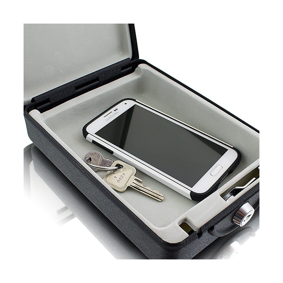 Cutia de depozit pentru telefon sau chei cu lacăt