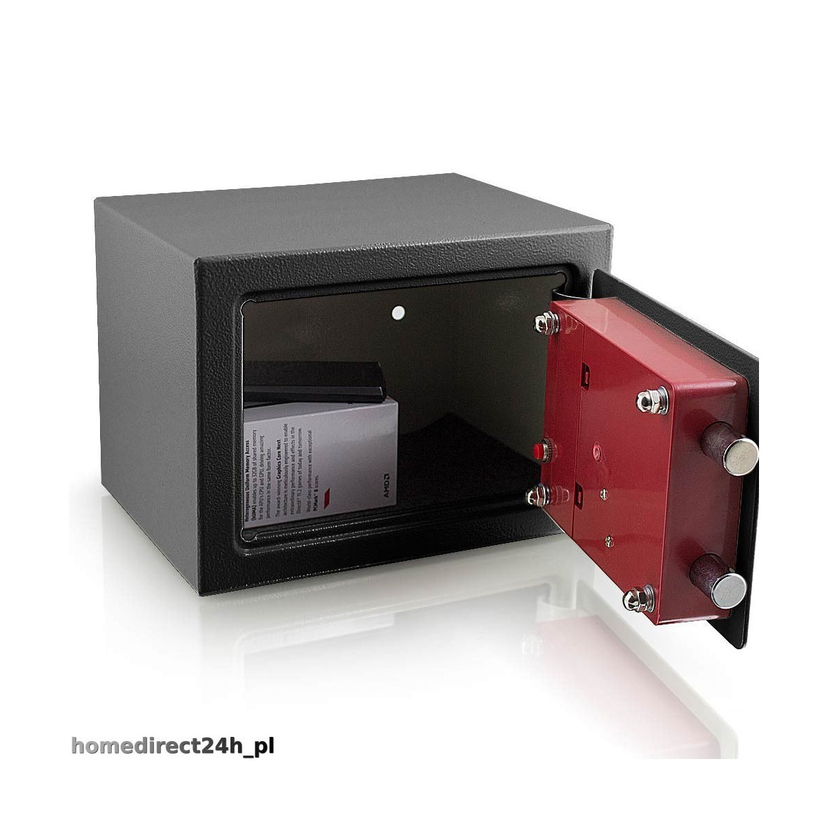 Seif electronic mini pentru birou, de culoare gri