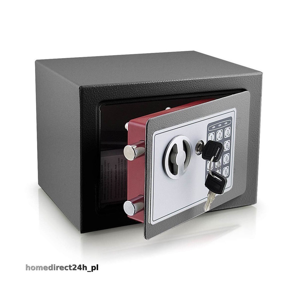 Seif electronic mini pentru birou, de culoare gri