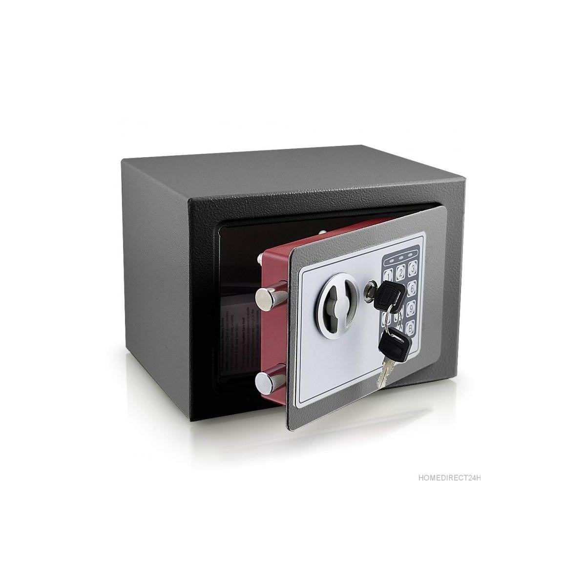 Seif electronic mini pentru birou, de culoare gri