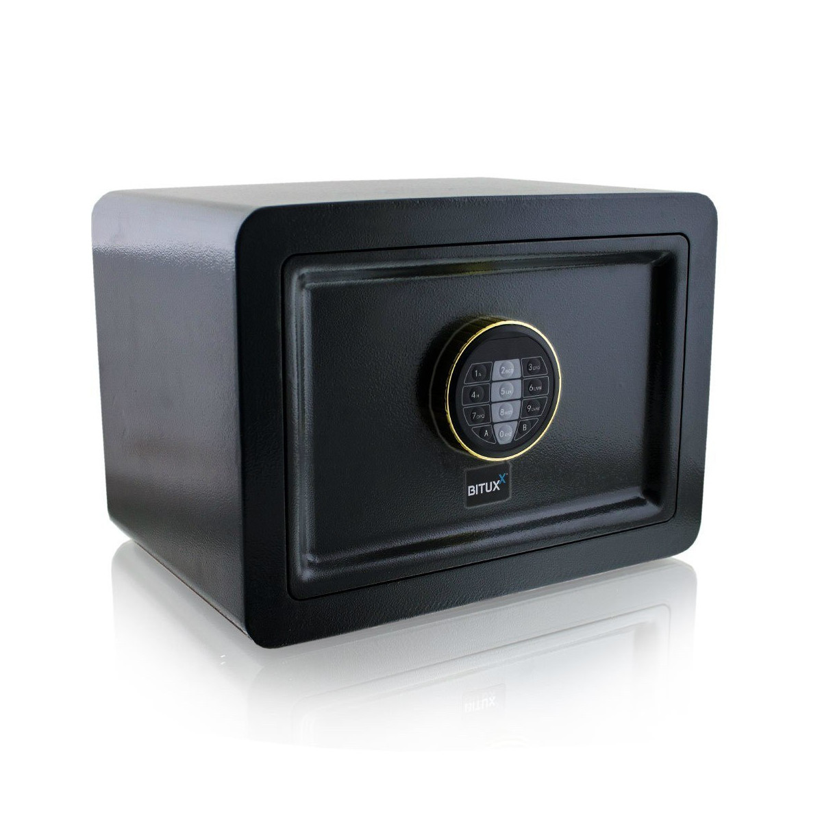 Trezor cu încuietoare electronică cu cod + cheie, de culoare neagră