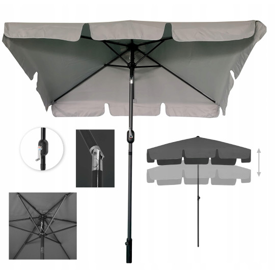 Umbrelă de soare gri deschis pentru terasă 125x200 cm