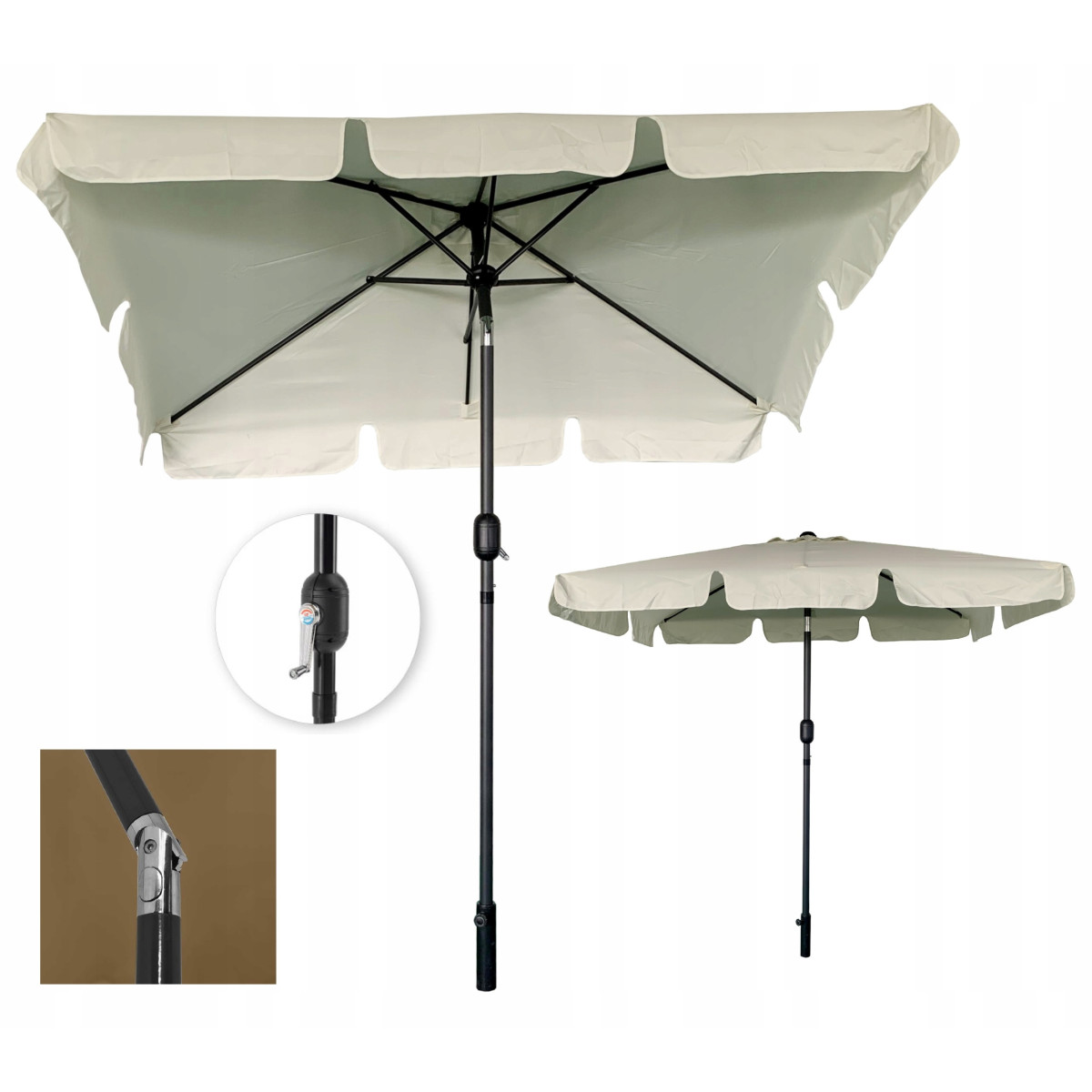 Umbrelă în culoare bej deschis cu volane 125x200 cm