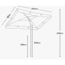 Umbrelă în culoare bej deschis cu volane 125x200 cm