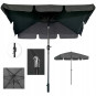 Umbrelă de grădină de culoare gri închis 125x200 cm