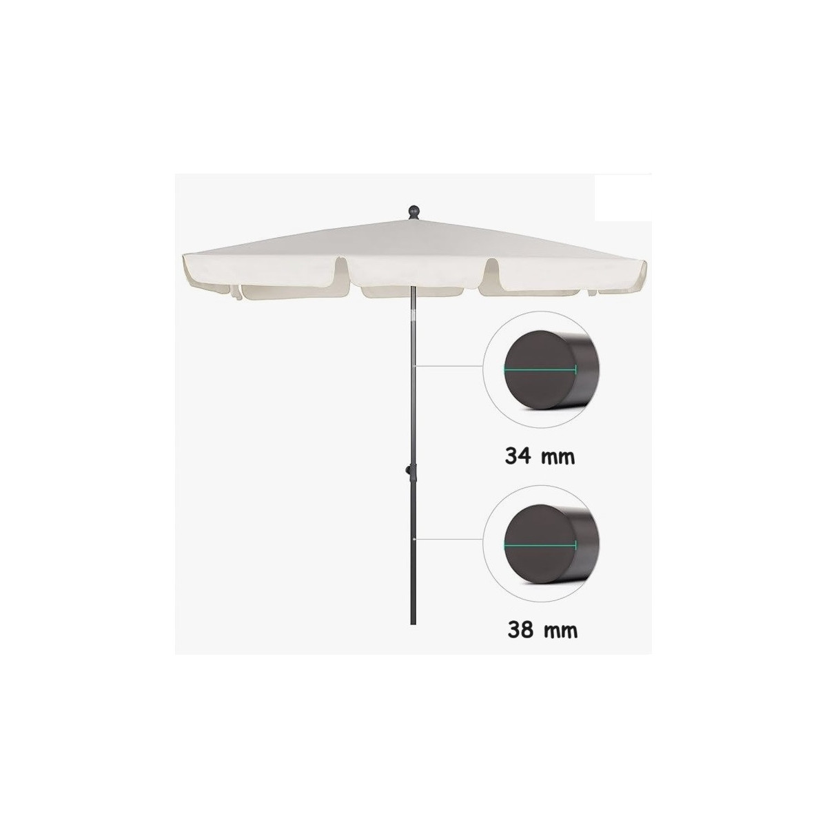 Umbrelă de grădină de culoare gri închis 125x200 cm