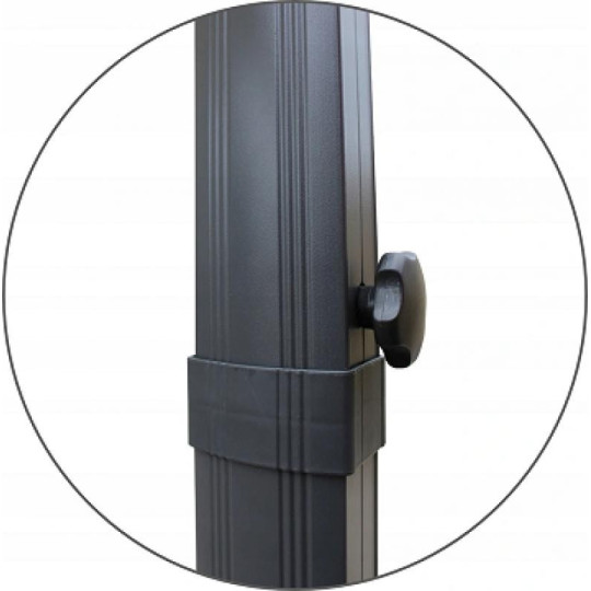 Umbrelă de grădină de calitate 3x3 m în culoarea gri