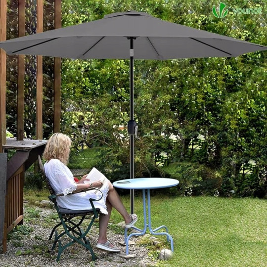 Umbrele de grădină mari de culoare gri închis cu dimensiunea de 300 cm