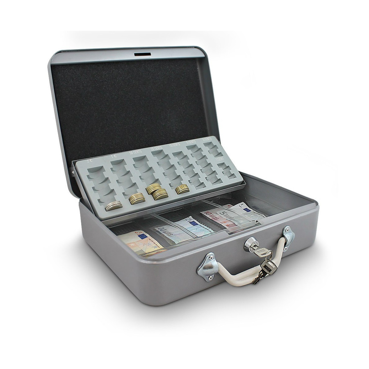 Cutie de bani în gri deschis, 30cm