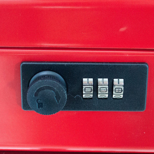 Cutiță de economisire 30 cm cu compartiment pentru monede, roșie